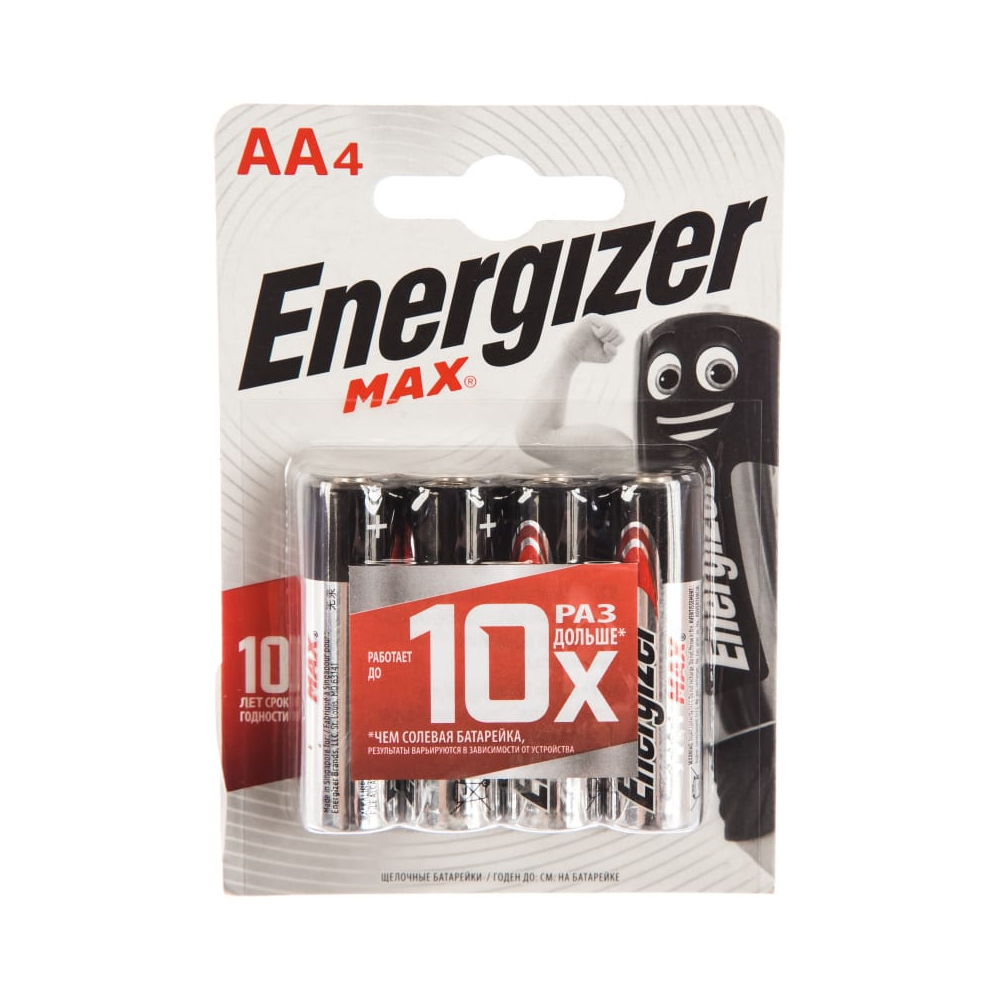 Батарейкa Energizer Max Alk E91, AA, BP4, 4 шт.